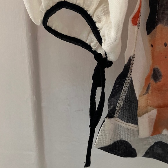 NEW SHAN ABSTRACT FLORAL Linen Beach Tunic - Picture 4 of 11